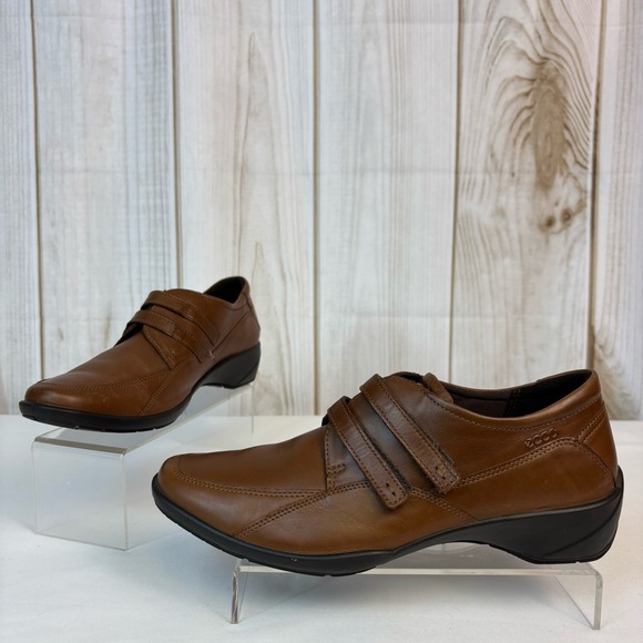 Ecco Shoes - Ecco Light Leather Loafers Low Heel Comfort Derby Shoes Brown Sz US 8-8.5 EU 39